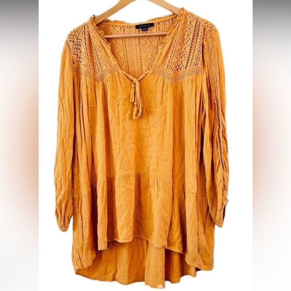 American Eagle Women's Gold and Yellow Blouse